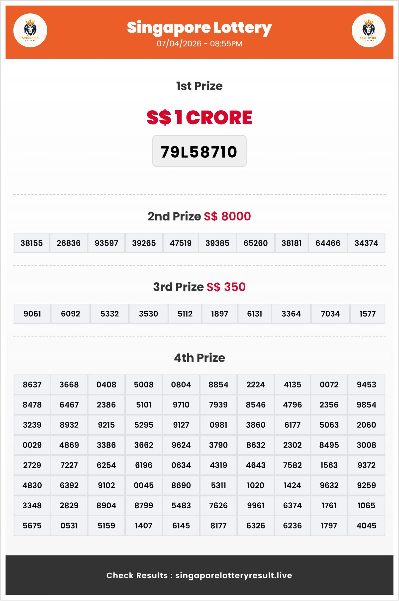 Thumbnail for 07/04/2026 Result | 08:55 PM